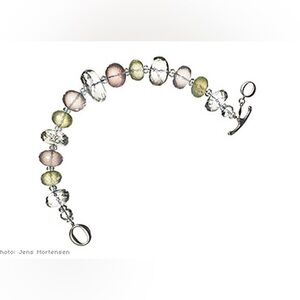 NEW-O Bracelet-Large Globes of Prehnite, Aquamarine & Rose Quartz - Dean Ericson